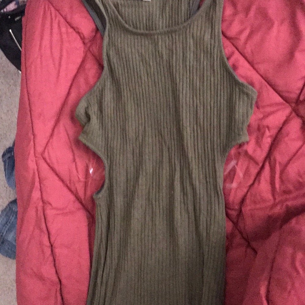 Green dress side cutouts